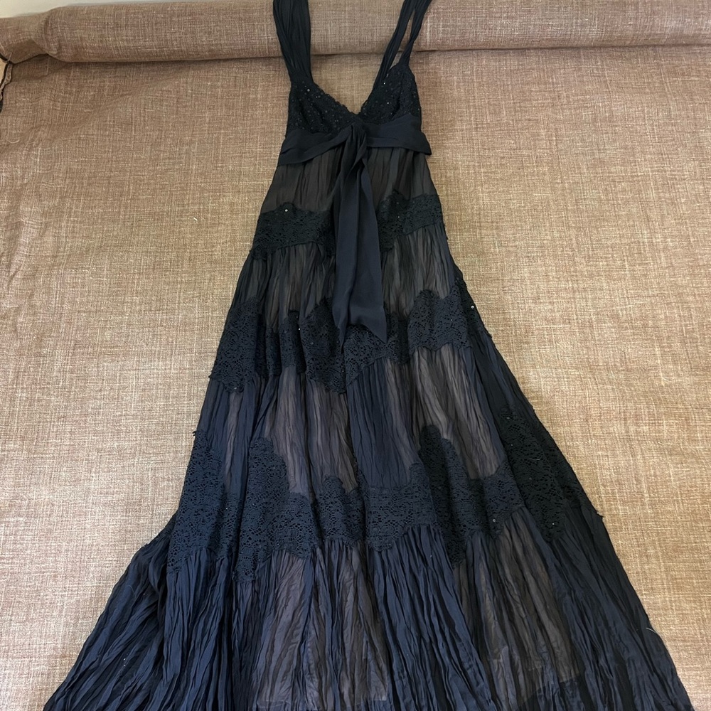 BCBG Maxazria black, bohemian style dress, size 6